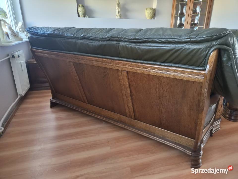 Komplet skórzany Dąb rustykalny z funkcją spania 100cm sprzedam