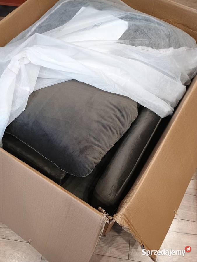 Nowy Relaksacyjny welurowy szary fotel do salonu Wodzierady