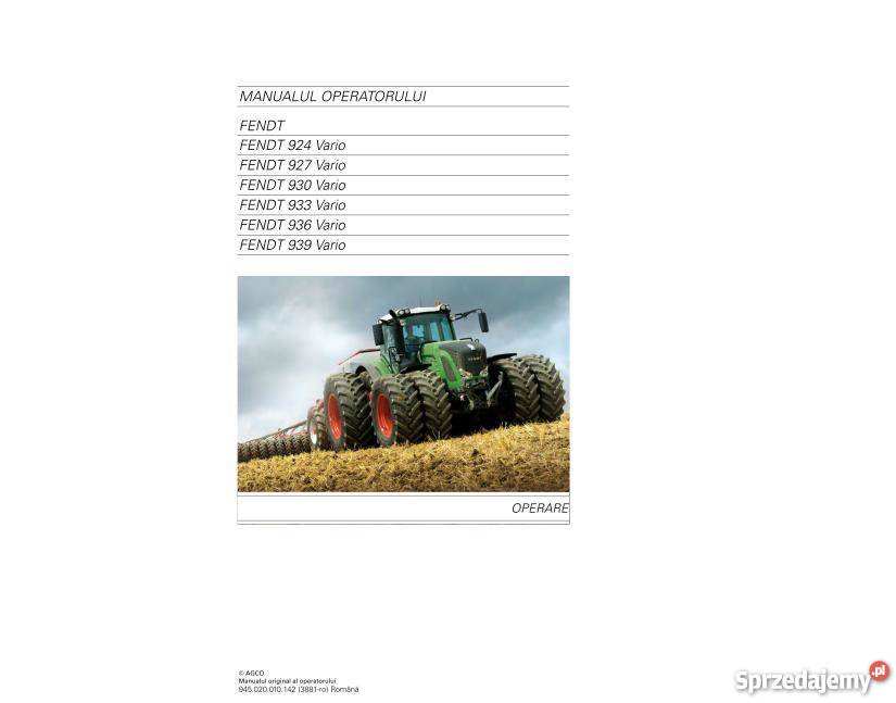 Fendt 939 936 933 Vario instrukcja obslugi świętokrzyskie Kielce sprzedam
