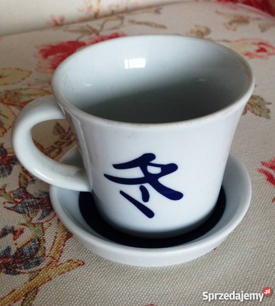 Filiżanka ze spodkiem porcelana zdobienia Katowice
