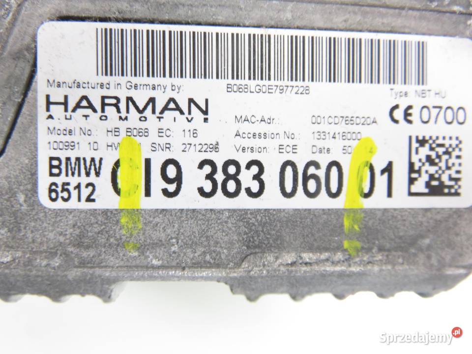 RADIO BMW 5 Touring F11 9383060