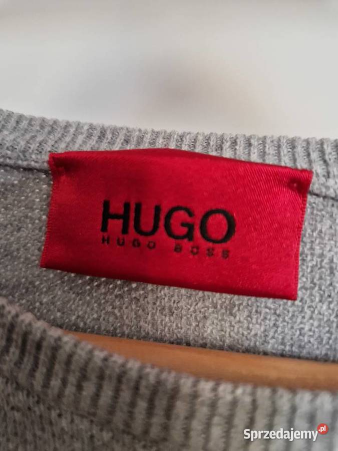 Hugo Boss Lekki Klasyczny Szary Sweter Męski 100 Kraków