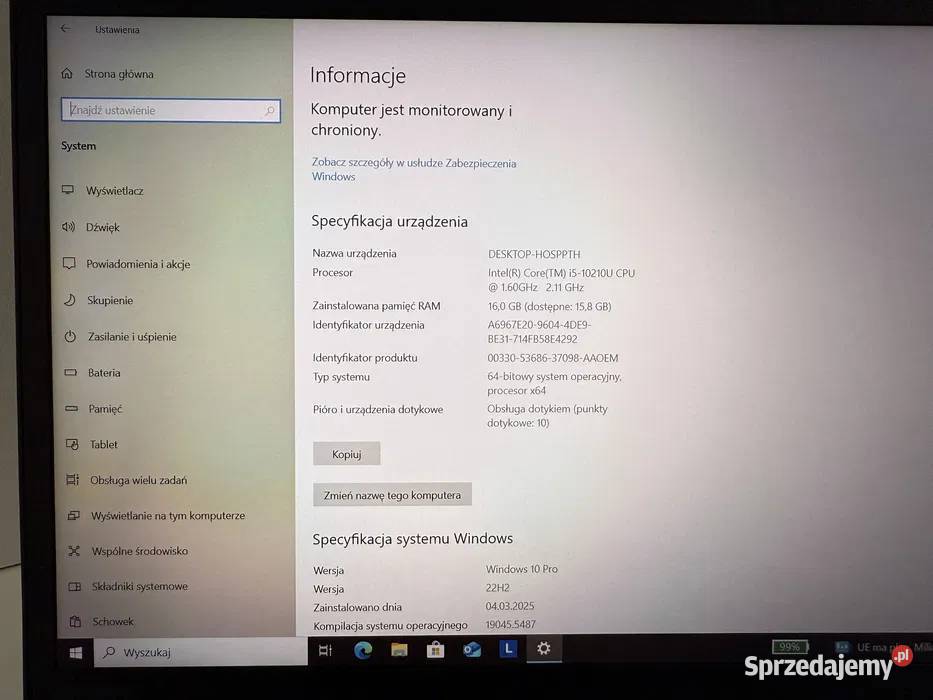 Lenovo ThinkPad T14 GEN 1 Intel Core i5 10210U Podświetlana klawiatura