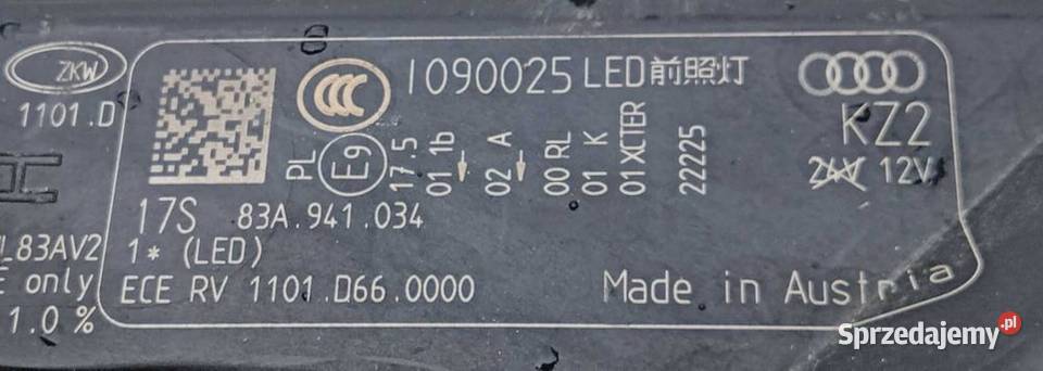 Audi Q3 Full Led reflektor lampa prawy przód Lampy przednie