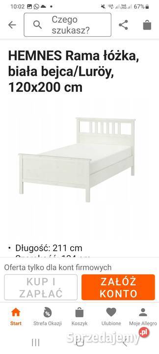 Łóżko Ikea Hemnes 120200 w komplecie z materacem Słupsk sprzedam