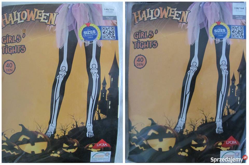 Rajstopy na halloween 40 DEN 3 wzory SML 1012 Rozmiar 38-40 Skarpety i podkolanówki Zamość
