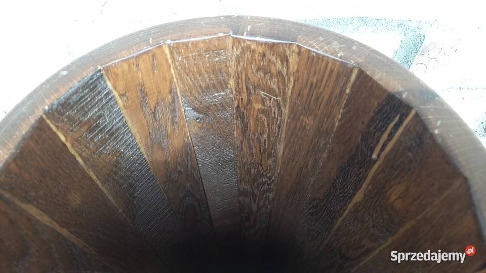 Parasolnik dębowy drewniany stojak na parasole brązowy Gawroniec