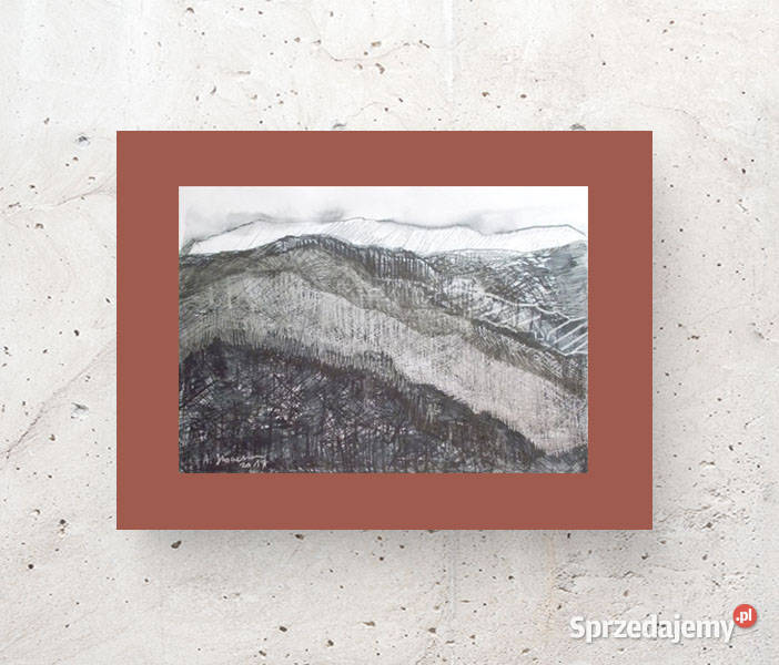 góry rysunek 30x40 nowoczesny obraz z górami zachodniopomorskie