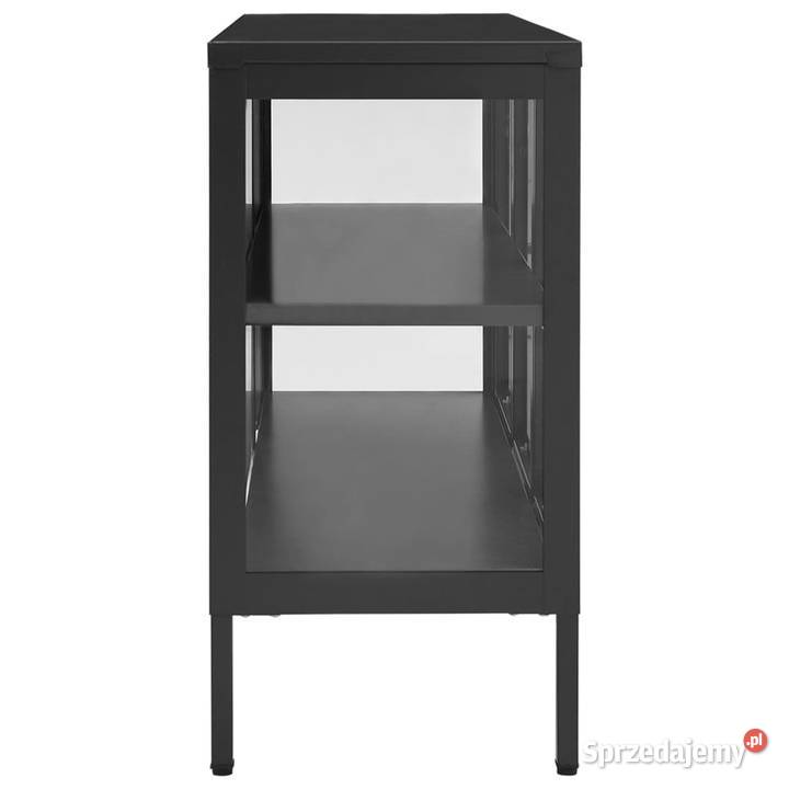 Szafka boczna antracytowa 105x35x70 stal i szkło mazowieckie Warszawa