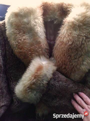 Naturalny kożuch pelisa damska miodowo beżowa Moda i Styl Łódź