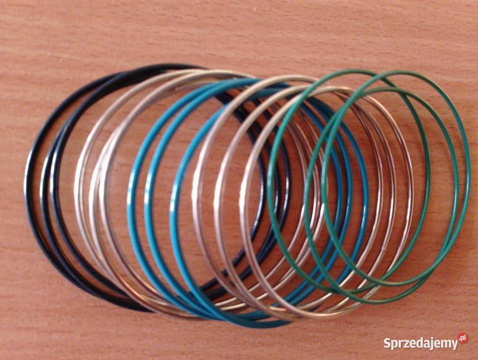 ZESTAW 15 metalowych bransoletek kółka kolorowe Złotniki