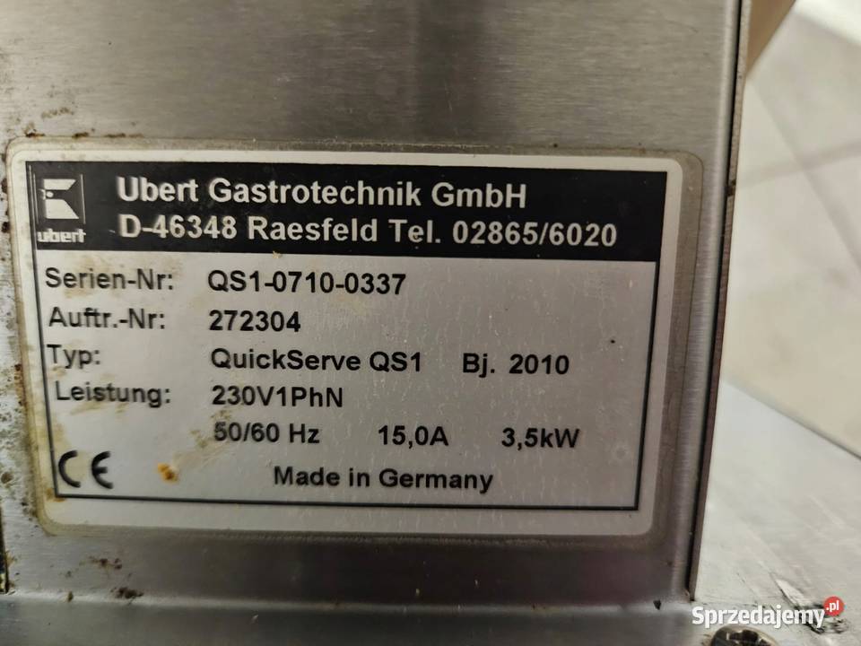 Szafa grzewcza witryna grzewcza Ubert QUICKSERVE Góra