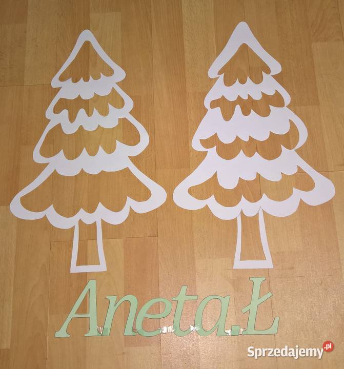 Dekoracje zimowo świąteczne białe z brystolu Garwolin