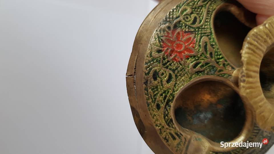 Stara mosiężna popielniczka popielnica świecznik Dąbrowa Górnicza