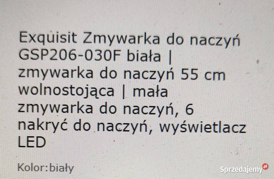 Zmywarka do naczyń wolnostojąca Exquisit GSP 206 Bogdaniec