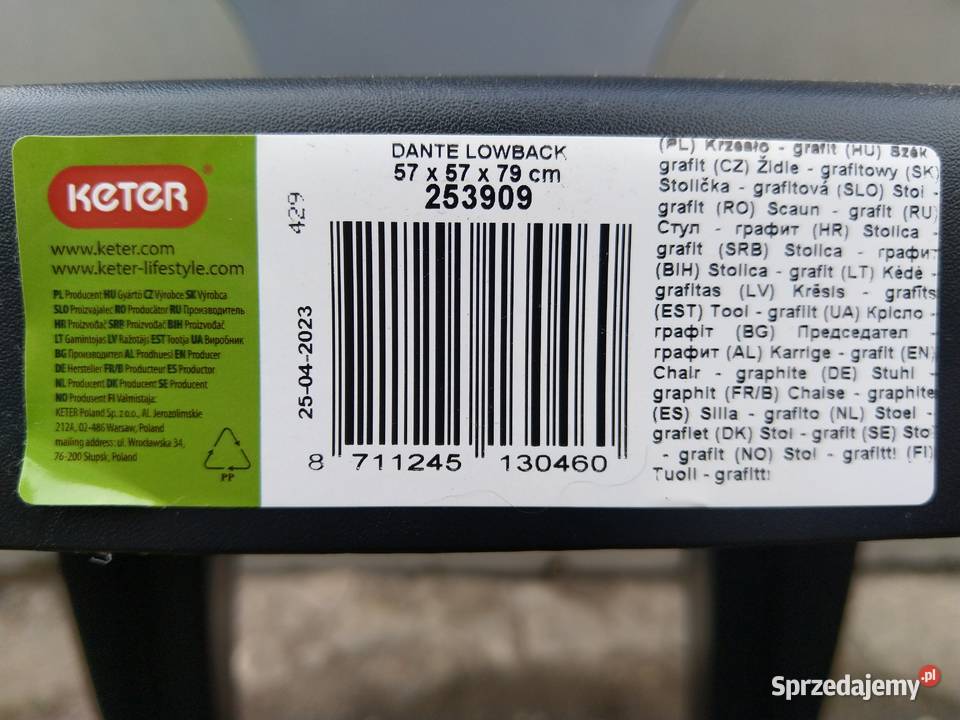 NAJTANIEJ Krzesło Ogrodowe Plastikowe Dante śląskie Zabrze