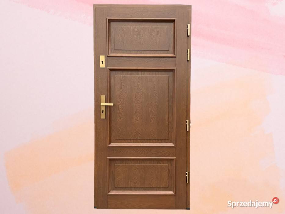 Zewnętrzne Drzwi Drewniane Możliwy Montaż Szczecin sprzedam