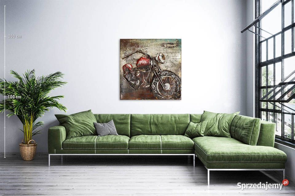 Obraz metalowy 3D LOFT MOTOR WSK 100x100 Chmielnik