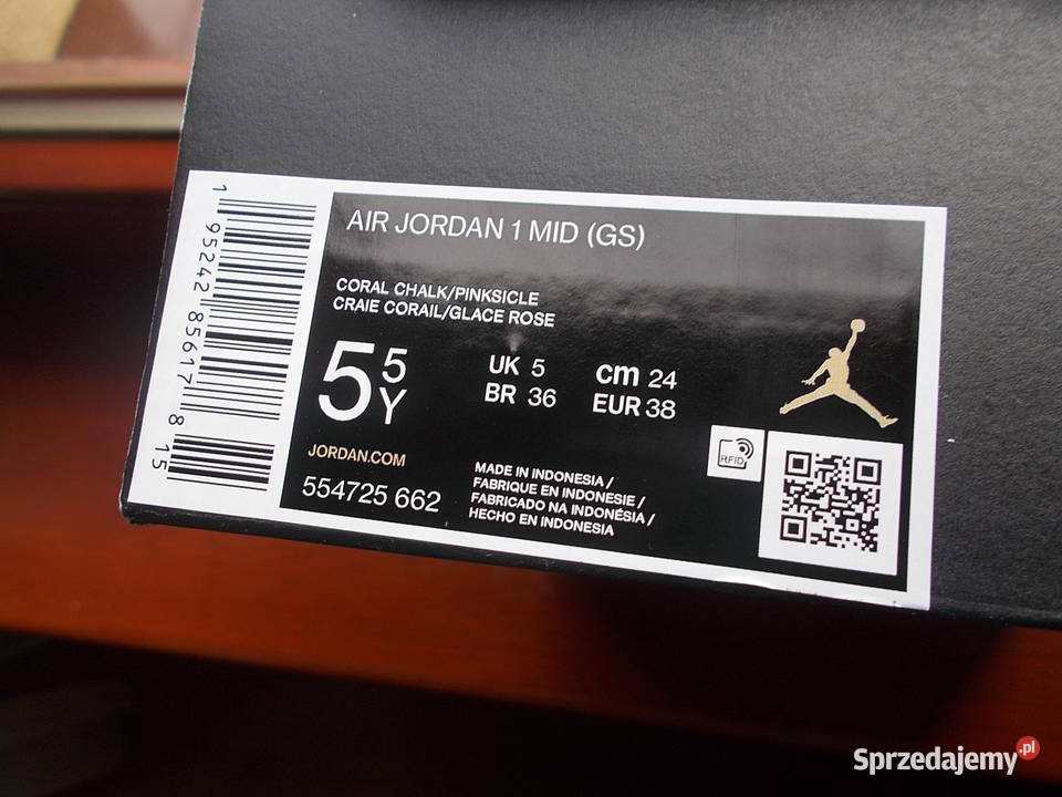 Eur 38 Nike Jordan 1 Mid Coral Chalk Rush Pink Nike Poznań sprzedam