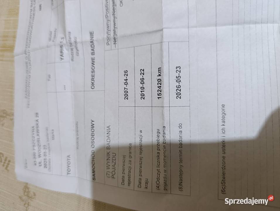 Sprzedam Toyota Yaris 13 2007 Piasek