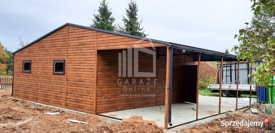 GARAŻ BLASZANY 65m x 6m 3m wiata 2x Brama drzwi Sprzedaż Wieliczka