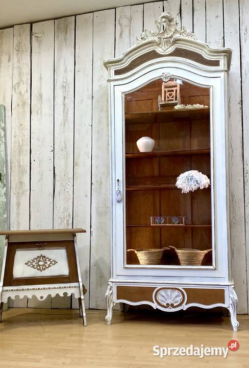 Biblioteka witryna LUDWIK XV Antyk biała 1913 r Szafy, regały, półki Szafy, regały, półki Gdańsk
