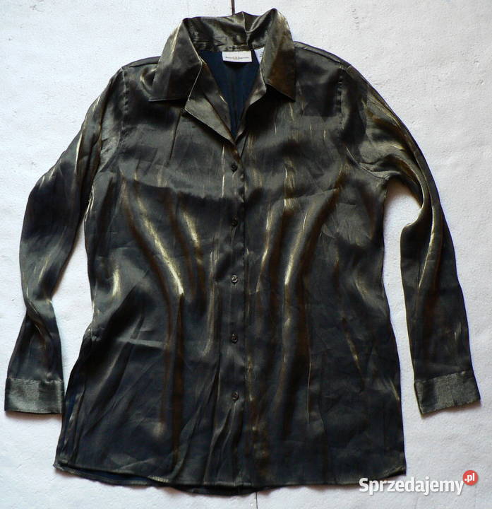 Jaclyn Smith złota zieleńcudna koszulowa bluzka żółty/złoty Łódź sprzedam