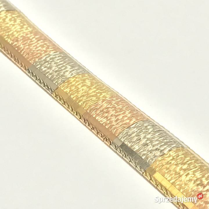 Złota BRANSOLETKA damska 18K trzy KOLORY złota Warszawa sprzedam