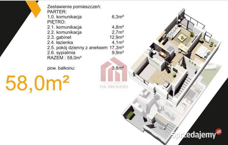 Sprzedam mieszkanie Rzeszów 58m2 3 pokojowe Nieruchomości podkarpackie
