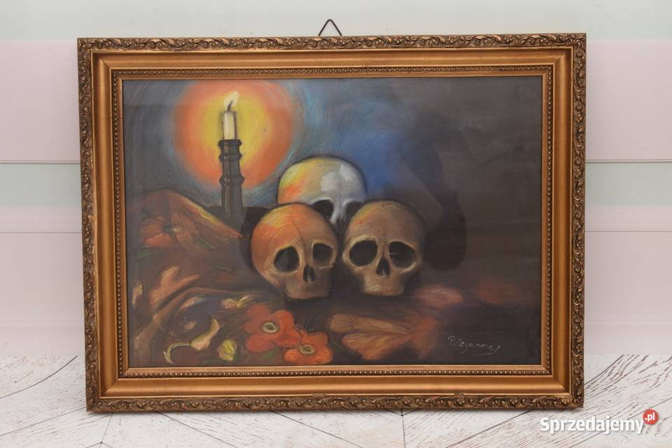 PAUL CEZANNE MEMENTO MORI Czaszki STARY OBRAZ z Malarstwo Kraków sprzedam