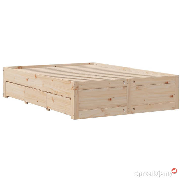 Łóżko bez materaca z szufladami sosnowe 150x200 Meble Warszawa