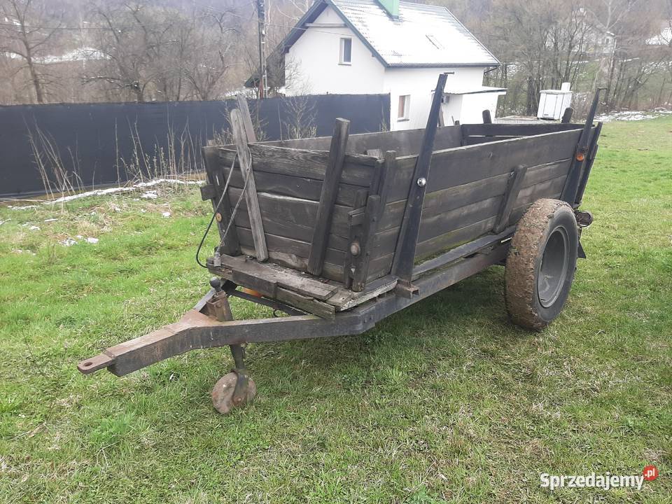 Przyczepa dwukolówka wóz masywna jednoosiową podkarpackie Dębica