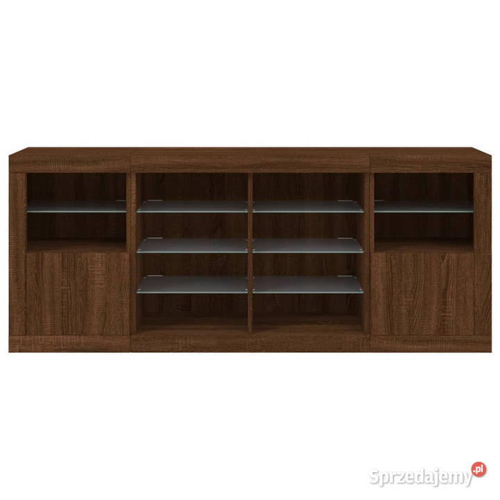 Szafka z oświetleniem LED brązowy dąb 163x37x67 Pozostałe Warszawa