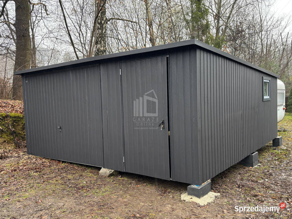 Garaż blaszany 5x6m brama uchylna drzwi okno samodzielny pomorskie Gdańsk