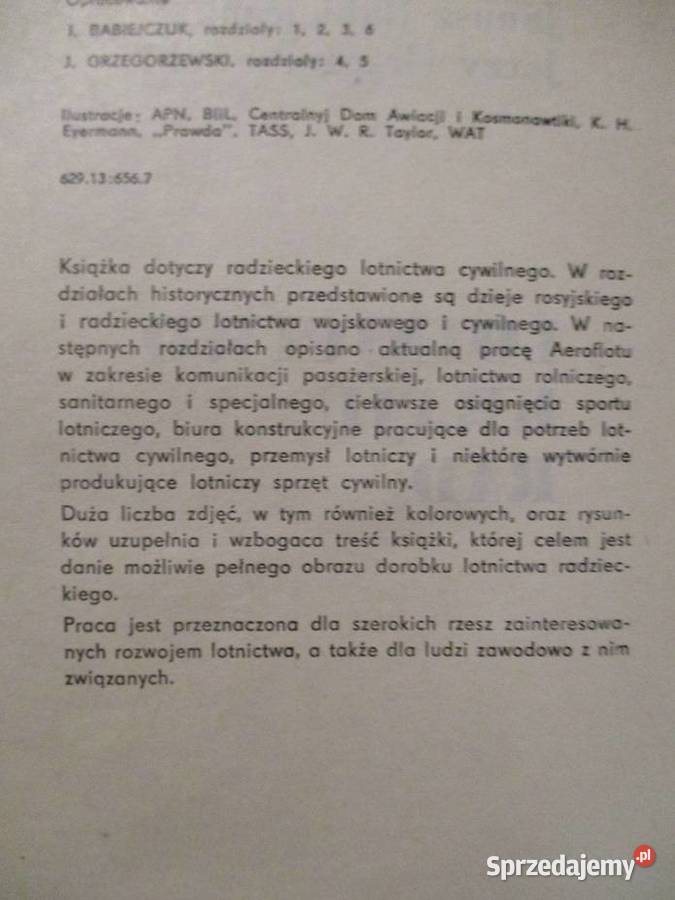 Lotnictwo Kraju Rad lotnictwo ZSRR samoloty łódzkie Łódź sprzedam