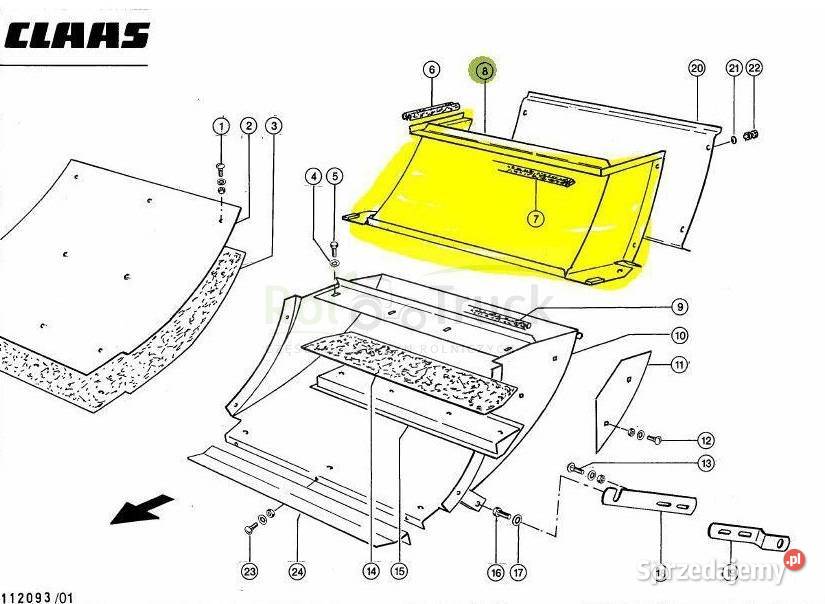 BLACHA PROWADZĄCA CLAAS 820880 TRAWA 0000788620 Kolno