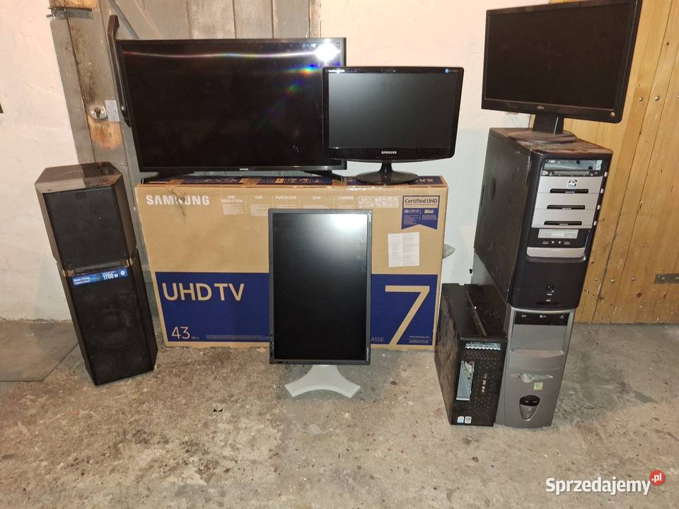 Zestaw elektroniki telewizor smart kolumna LED małopolskie Kęty sprzedam