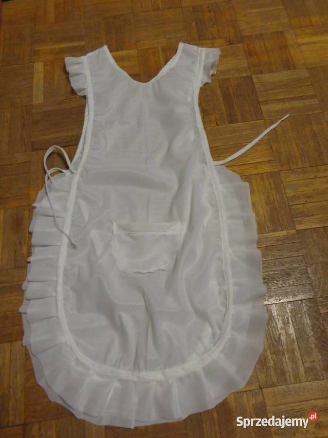 Fartuszek nowy damski młodzieżowy biały S sprzedam