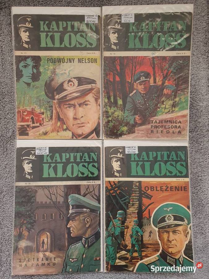 Kapitan Kloss zestaw 15 komiksów wydanie 1 1971 Gdynia