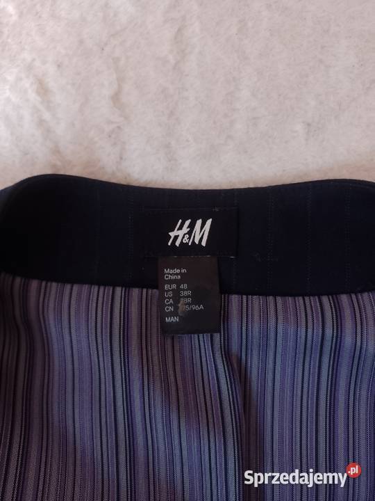 S48 HM Granatowa kamizelka garniturowa z patką H&M Kraków