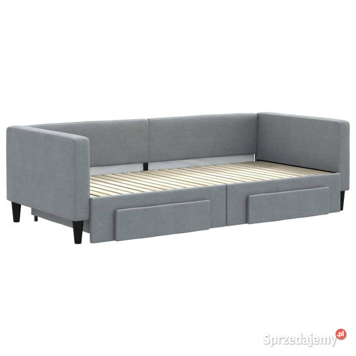 Sofa rozsuwana z szufladami jasnoszara tkanina Warszawa sprzedam