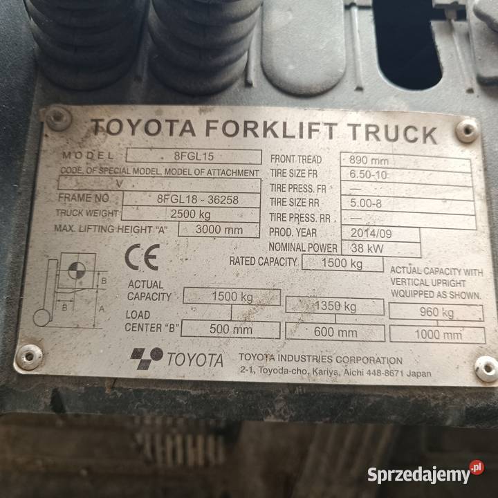 Wózek widłowy TOYOTA 815 JCB 8014 Baranów Sandomierski