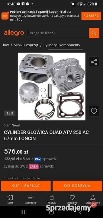 Glowica cylinder tlok pierscionki loncin 250 Bardzice sprzedam