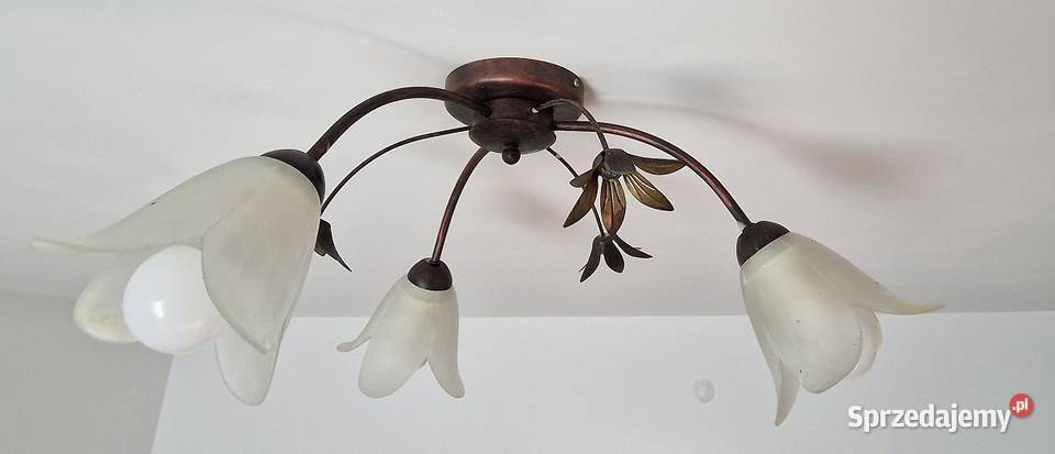 lampa sufitowa trzyramienna kwiat kwiatki