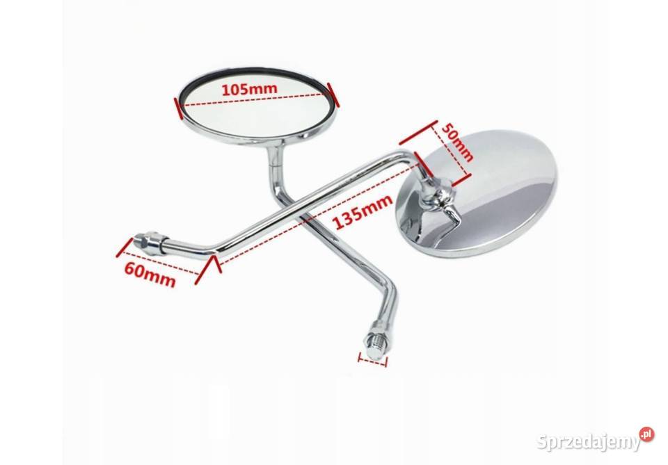 LUSTERKA DO MOTOCYKLA SKUTERA OKRĄGŁE CHROM M 10 sprzedam