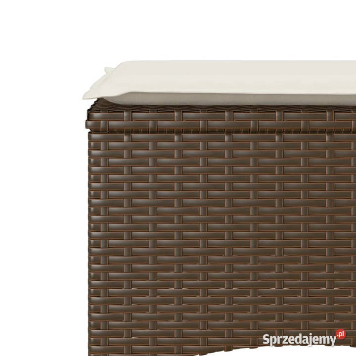 2os sofa ogrodowa ze stolikiem i stołkami brąz