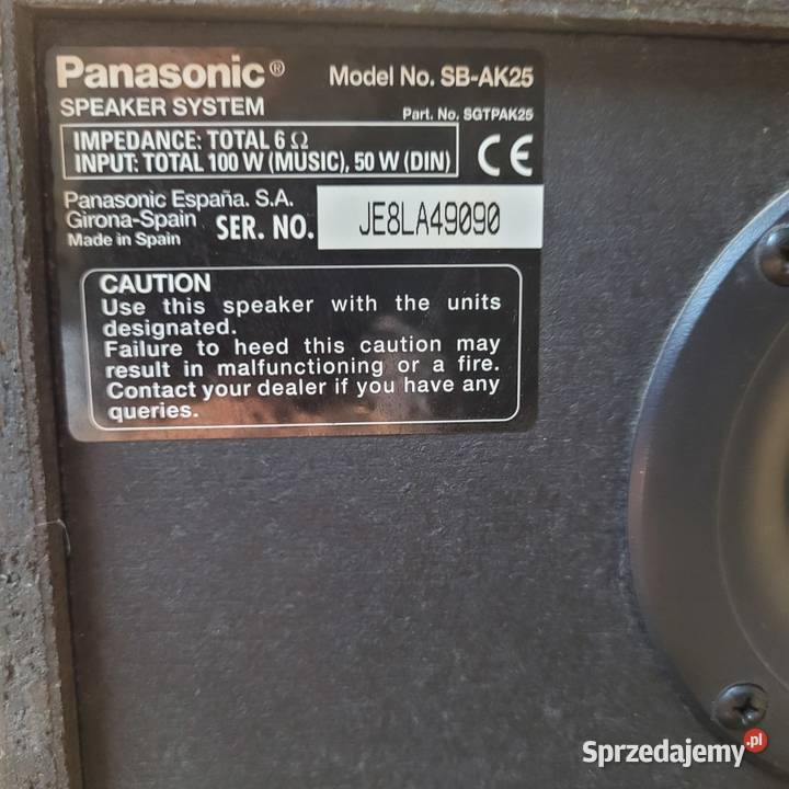 Kolumny Panasonic Słuchawki i głośniki Grójec
