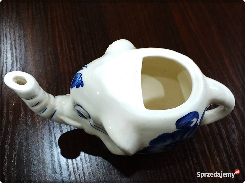 Figurka SŁOŃ ręcznie malowany Mlecznik ceramika Żary