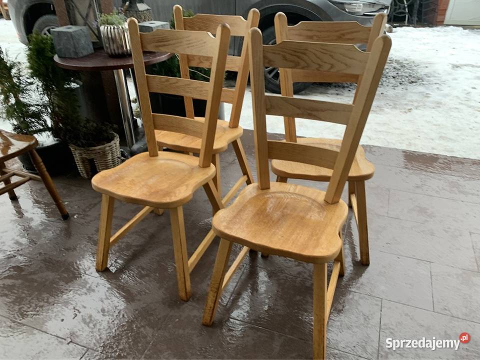 Stoły dębowe ratanowe krzesła i fotele Milicz