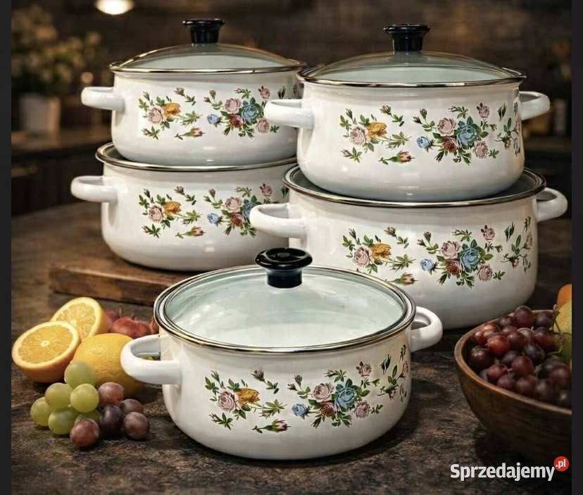 99 Garnki emaliowane drobne kwiatki Zabrze